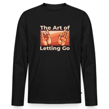 Die Kunst des Loslassens Buddhistisches Statuensymbol - Männer Premium Bio Langarmshirt - Schwarz - Vorne - Nico (187cm)