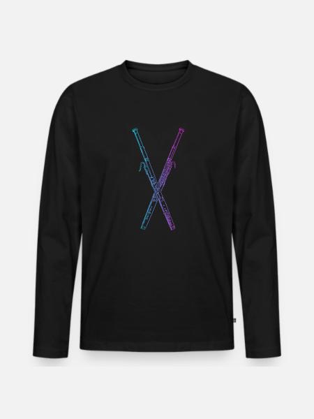 Bassoon Instrument Aerophone Music Player - Men's Premium Organic Long Sleeve Shirt - black