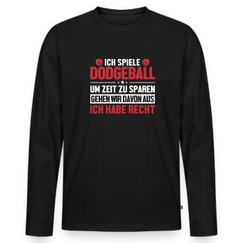 Dodgeball hat immer Recht Prisonball Jeu d’équipe - T-shirt manches longues Premium bio Homme - noir - Devant - Nico (187cm)