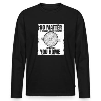 Ich schicke dir Home Game Prisonball Teamplayer - Männer Premium Bio Langarmshirt - Schwarz - Vorne - Nico (187cm)
