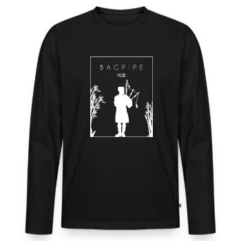 Cornemuse Chinoise Hanzi Sarbacane Great Highland - T-shirt manches longues Premium bio Homme - noir - Devant - Nico (187cm)