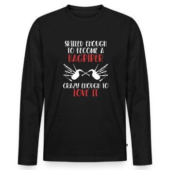 Geschickt genug, um ein Dudelsackspieler zu werden Blasrohr - Männer Premium Bio Langarmshirt - Schwarz - Vorne - Nico (187cm)