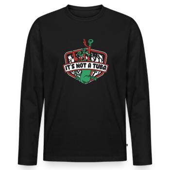 Ce n’est pas un tuba Great Highland Bagpipe Leçons - T-shirt manches longues Premium bio Homme - noir - Devant - Nico (187cm)