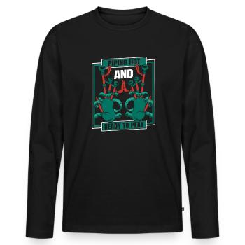 Chaud Et Prêt À Jouer Great Highland - T-shirt manches longues Premium bio Homme - noir - Devant - Nico (187cm)