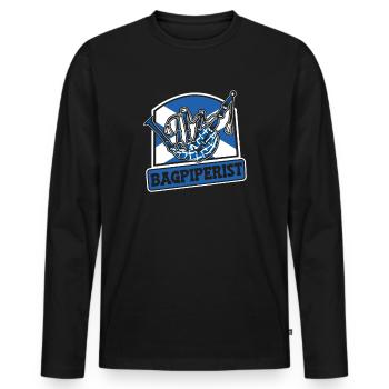 Bagpiperist Leçons de cornemuse Sarbacane Great - T-shirt manches longues Premium bio Homme - noir - Devant - Nico (187cm)