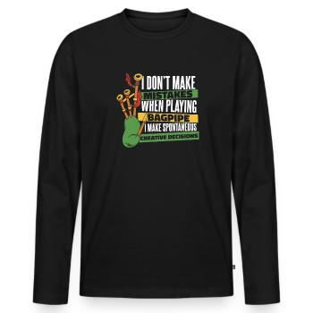 Je ne fais pas d’erreurs en jouant de la sarbacane - T-shirt manches longues Premium bio Homme - noir - Devant - Nico (187cm)
