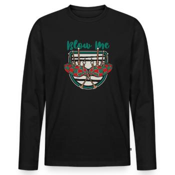 Blow Me Cours de cornemuse Sarbacane Great Highland - T-shirt manches longues Premium bio Homme - noir - Devant - Nico (187cm)
