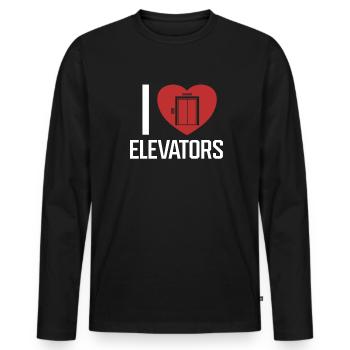 I love Elevators Technician Repair Elevator - Men's Premium Organic Long Sleeve Shirt - black - Front - Nico (187cm)