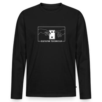 Michelangelo Creation of Adam Elevator Elevator - Men's Premium Organic Long Sleeve Shirt - black - Front - Nico (187cm)