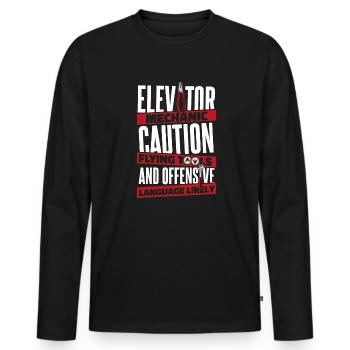 Flugwerkzeuge und beleidigende Sprache wahrscheinlich - Männer Premium Bio Langarmshirt - Schwarz - Vorne - Nico (187cm)