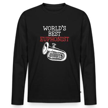 Meilleur euphoniste au monde Euphoniste Euphoniste - T-shirt manches longues Premium bio Homme - noir - Devant - Nico (187cm)