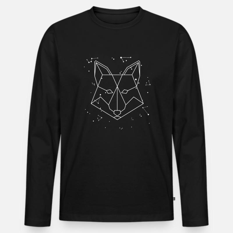 Sternbild Fuchs Sternbild Caninae Rotfuchs - Männer Premium Bio Langarmshirt - Schwarz