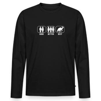 Good Better Best Parasaurolophus Dinosaur - Men's Premium Organic Long Sleeve Shirt - black - Front - Nico (187cm)