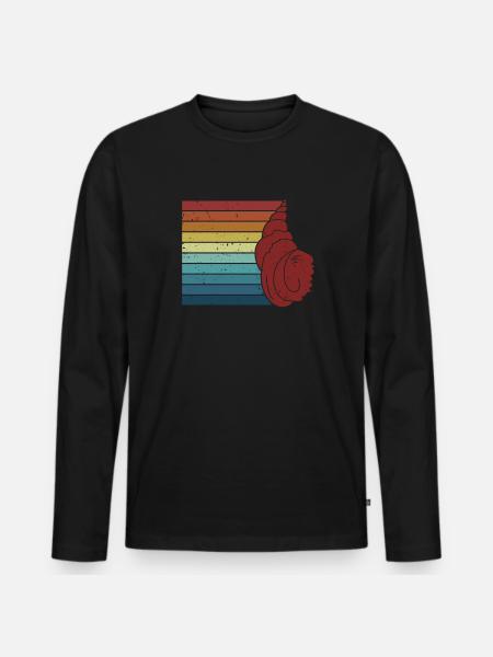 Retro Bivalvia Shell Shell taske Hunter Seashell - Premium økologisk langærmet T-shirt til mænd - sort