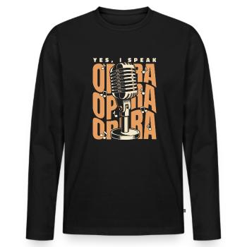 Je parle Opéra Opéra Chanteur Ténor Chanteur - T-shirt manches longues Premium bio Homme - noir - Devant - Nico (187cm)