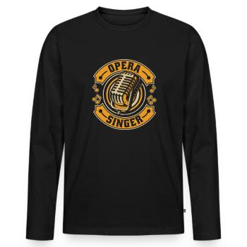 Chanteur d’opéra Chanteur d’opéra Chanteur ténor - T-shirt manches longues Premium bio Homme - noir - Devant - Nico (187cm)