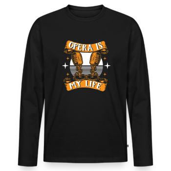 L’opéra est ma vie Opéra Chanteur Lover Opéra - T-shirt manches longues Premium bio Homme - noir - Devant - Nico (187cm)