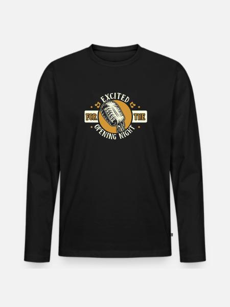 Gespannt auf die Premiere Opera House Lover - Männer Premium Bio Langarmshirt - Schwarz