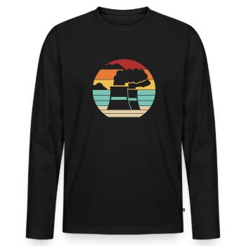 Retro Nuclear Power Plant Energy Uranium Nuclear - Men's Premium Organic Long Sleeve Shirt - black - Front - Nico (187cm)