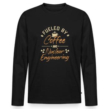 Alimenté par le café et l’ingénierie nucléaire Nucléaire - T-shirt manches longues Premium bio Homme - noir - Devant - Nico (187cm)