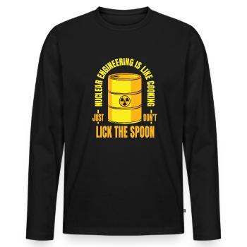 L’ingénierie nucléaire, c’est comme cuisiner l’énergie - T-shirt manches longues Premium bio Homme - noir - Devant - Nico (187cm)
