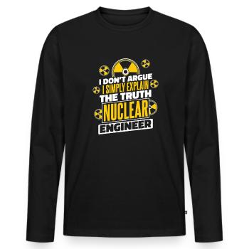 Ich erkläre einfach die Wahrheit Energie Uran Atomkraft - Männer Premium Bio Langarmshirt - Schwarz - Vorne - Nico (187cm)