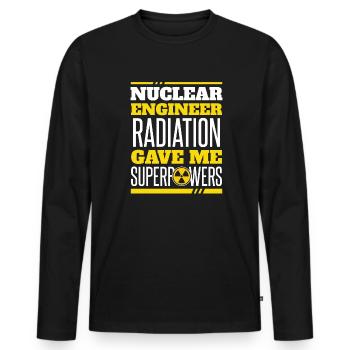Strahlung verlieh mir Superkräfte Urannuklear - Männer Premium Bio Langarmshirt - Schwarz - Vorne - Nico (187cm)