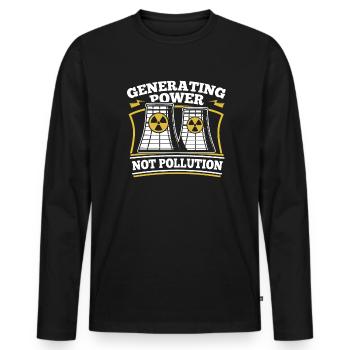 Produire de l’énergie et non de la pollution Énergie Nucléaire - T-shirt manches longues Premium bio Homme - noir - Devant - Nico (187cm)