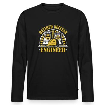 Ingénieur nucléaire à la retraite Énergie Uranium Nucléaire - T-shirt manches longues Premium bio Homme - noir - Devant - Nico (187cm)