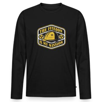 The Fission Is My Mission Energy Uranium Nuclear - Men's Premium Organic Long Sleeve Shirt - black - Front - Nico (187cm)
