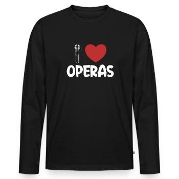 Ich liebe Opern Opernhaus Tenor Sänger Sänger - Männer Premium Bio Langarmshirt - Schwarz - Vorne - Nico (187cm)