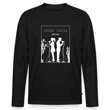 Chanteur d’opéra Chanteur chinois Hanzi Opéra House - T-shirt manches longues Premium bio Homme - noir - Devant - Nico (187cm)