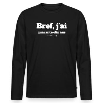 50 ans, j'ai 50 ans, anniversaire 50 ans - T-shirt manches longues Premium bio Homme - noir - Devant - Nico (187cm)