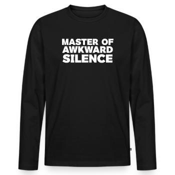 T-shirt Maître du Silence Maladroit - T-shirt manches longues Premium bio Homme - noir - Devant - Nico (187cm)