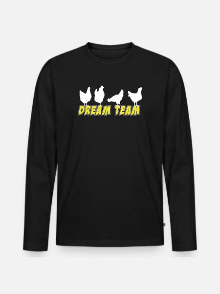 Chicken Design Adventure, Dream Team - Men's Premium Organic Long Sleeve Shirt - black