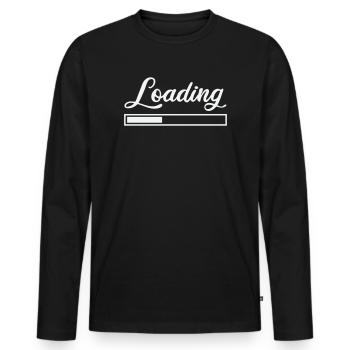 Loading - Men's Premium Organic Long Sleeve Shirt - black - Front - Nico (187cm)