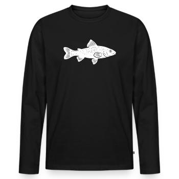 Äsche Fisch Angler Natur Vektor - Männer Premium Bio Langarmshirt - Schwarz - Vorne - Nico (187cm)