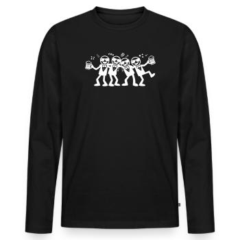 Bière du groupe d’amis du marié - T-shirt manches longues Premium bio Homme - noir - Devant - Nico (187cm)