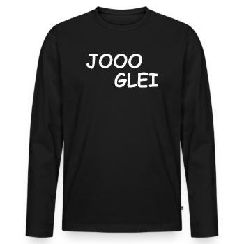 JOOO GLEI - Men's Premium Organic Long Sleeve Shirt - black - Front - Nico (187cm)