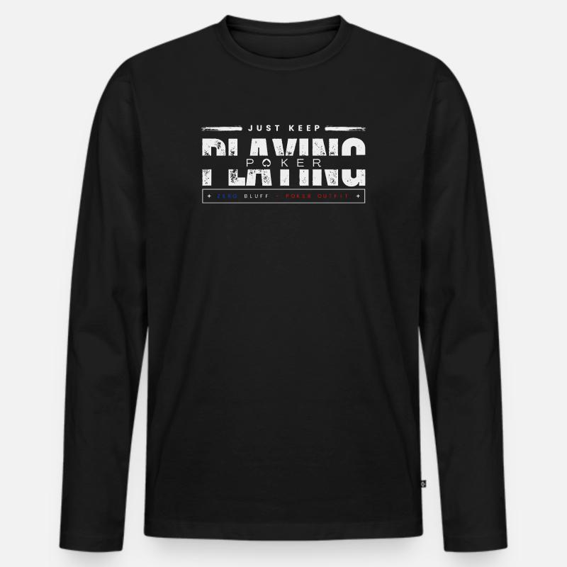 Spiel weiter White-Poker - Männer Premium Bio Langarmshirt - Schwarz