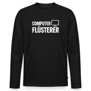 Computer Flüsterer – Monitor-Icon Design - Männer Premium Bio Langarmshirt - Schwarz - Vorne - Nico (187cm)