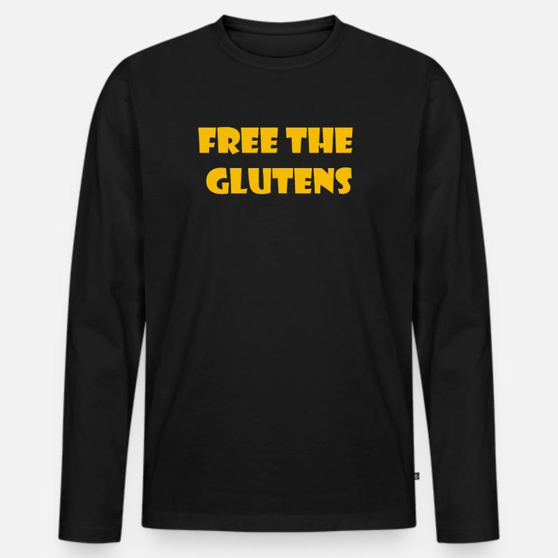 Befreie die Glutene - Männer Premium Bio Langarmshirt - Schwarz