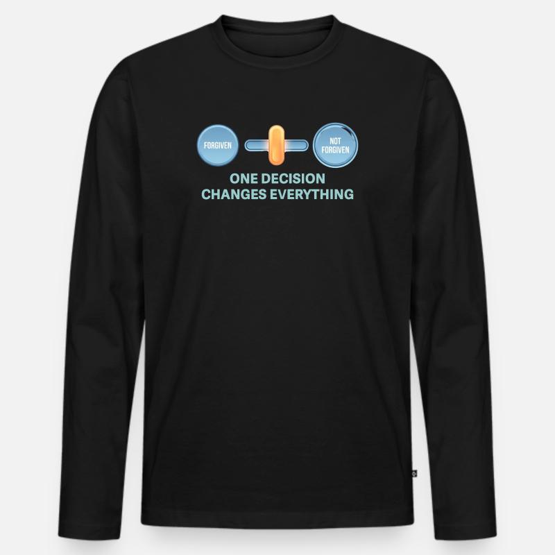 One decision changes everything - Men's Premium Organic Long Sleeve Shirt - black