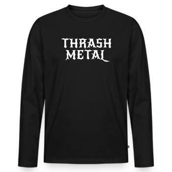 Thrash Metal Logo Wappen - Männer Premium Bio Langarmshirt - Schwarz - Vorne - Nico (187cm)