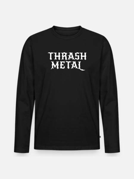 Thrash Metal Logo Crest - Men's Premium Organic Long Sleeve Shirt - black