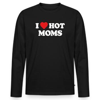 J’adore le design de mamans sexy - T-shirt manches longues Premium bio Homme - noir - Devant - Nico (187cm)