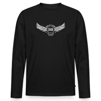 Born as a Legend 2008 - Männer Premium Bio Langarmshirt - Schwarz - Vorne - Nico (187cm)