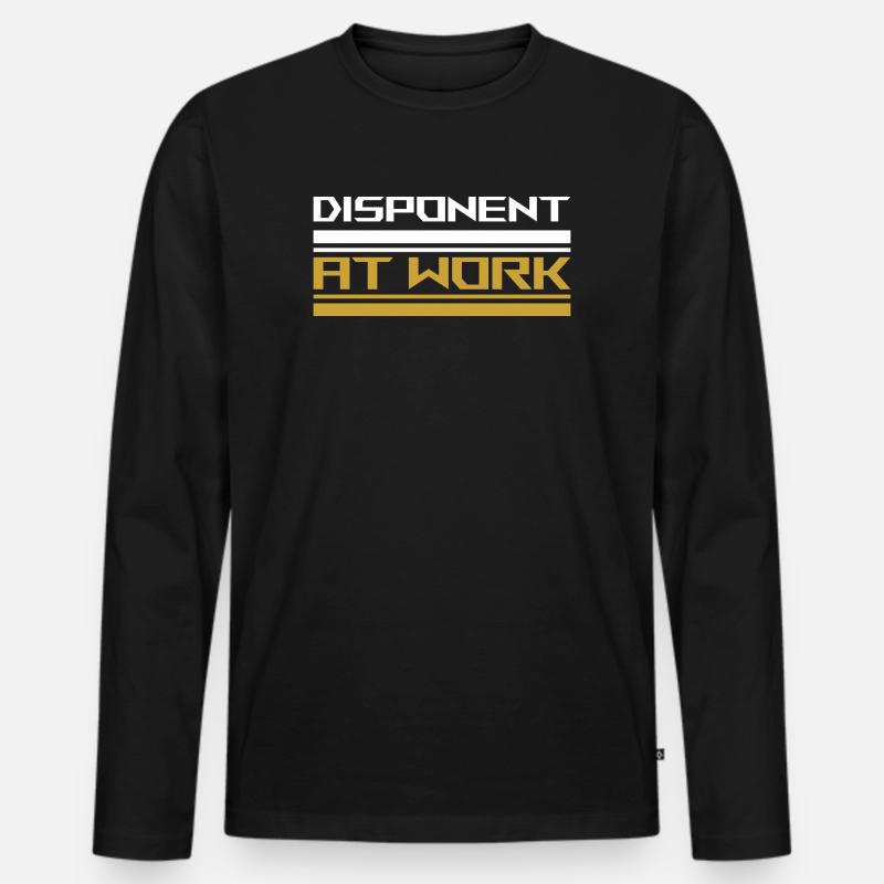 Disponent at work white - Männer Premium Bio Langarmshirt - Schwarz