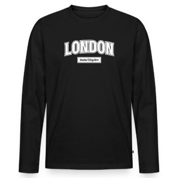 London Uk England - Männer Premium Bio Langarmshirt - Schwarz - Vorne - Nico (187cm)