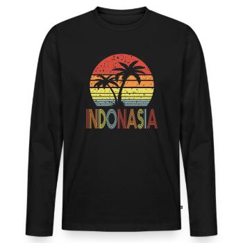 Indonesia - Men's Premium Organic Long Sleeve Shirt - black - Front - Nico (187cm)